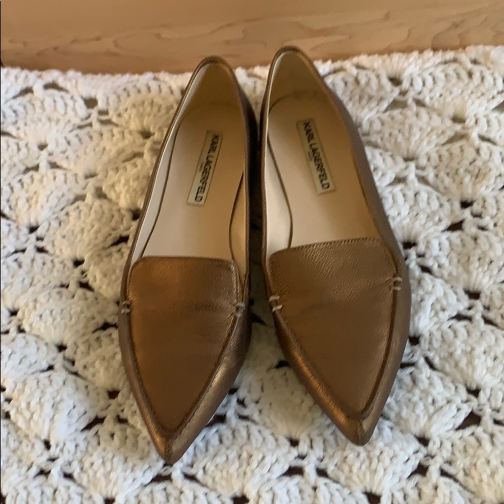 Karl Lagerfeld copper flats